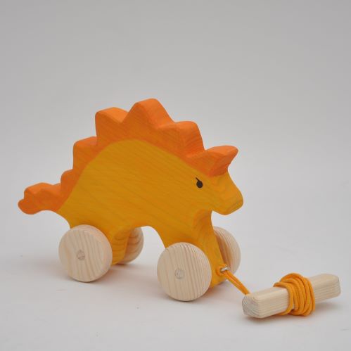 Buy coolest looking dinosaurs wooden toys at BarinToys.com online store! The best pull along Stego Dino wooden toy.