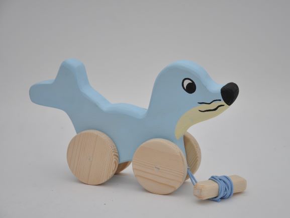 Buy the pull along wooden toys the Seal Baby Boy at BarinToys.com online store.