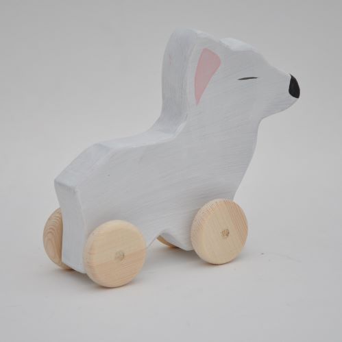 Buy wooden pull toy Polar Fox at BarinToys.com onle toy store.