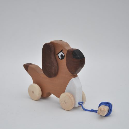 Buy Wooden Toy pull Dog Bulldog by Barin Toys Best Friends Cute Dog wooden pull toys at BarinToys.com online store direct!