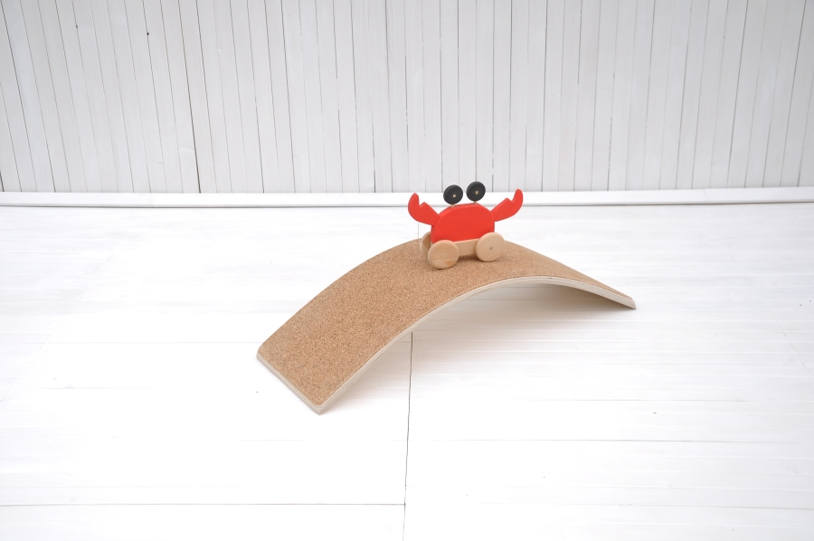 Wobble Board Natural Cork balance board for nursery fitness and Montessori at home toddlers workouts - shop online with delivery at home from Barin Toys online stores - the best near by store for your kids