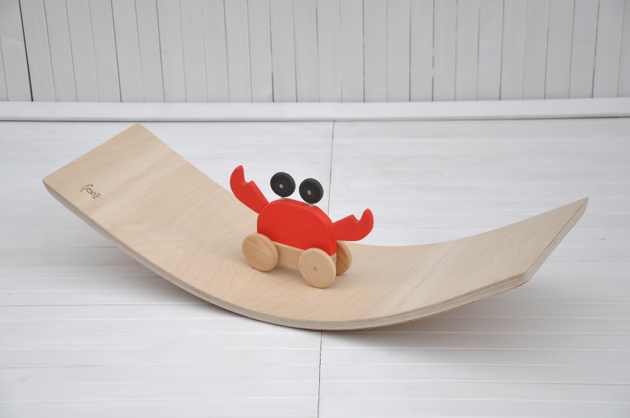 Wobble Board Natural Cork balance board for nursery fitness and Montessori at home toddlers workouts - shop online with delivery at home from Barin Toys online stores - the best near by store for your kids