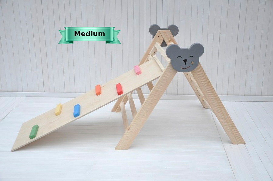 Small climbing frame for toddlers with Steps board and Slide 2 in 1 - baby Koala nursery activity furniture