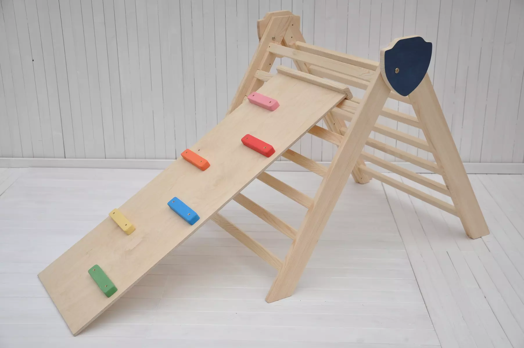 Barin Toys indoor climbing frame Toddler Champion Gym. Buy a large Pikler triangle with wooden slide with free home delivery.