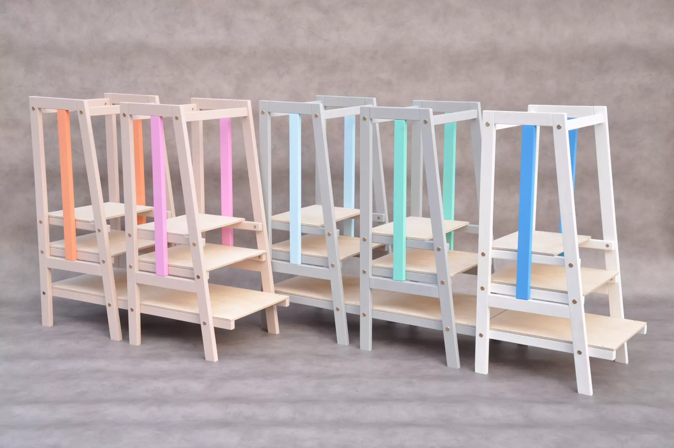 Learning tower Stripe Barin Toys design modern Montessori kitchen helper tower collection new in 2024 available for sale at branded online store with free delivery at home across EU, Switzerland and Ireland.