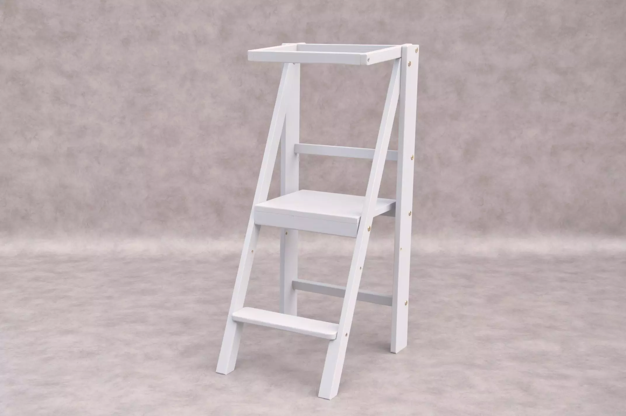 Folding step stool and toddler tower Slim by Barin Toys brand - wooden kitchen helper stool for Montessori toddlers.