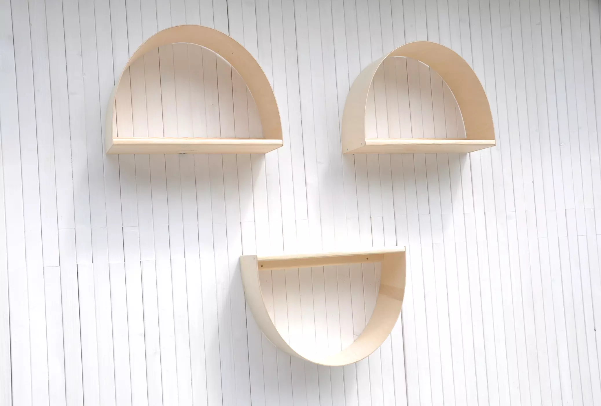 Nursery emoji wooden shelves for teenage girls and boys - Smile wall shelves by Barin Toys.