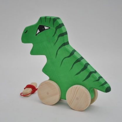 Buy pull along T Rex dino wooden toy at BarinToys.com online store today!