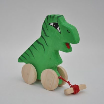Buy pull along T Rex dino wooden toy at BarinToys.com online store today!